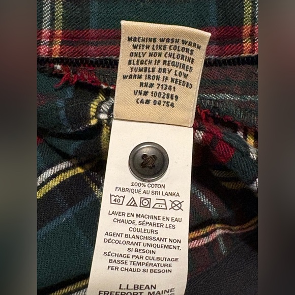 L.L. Bean Women's Cotton Flannel Hooded Unlined Shacket Red Green Plaid Size M - Picture 7 of 7